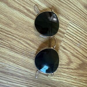 Ray-Ban Gold Frame Sunglasses with Black Lenses